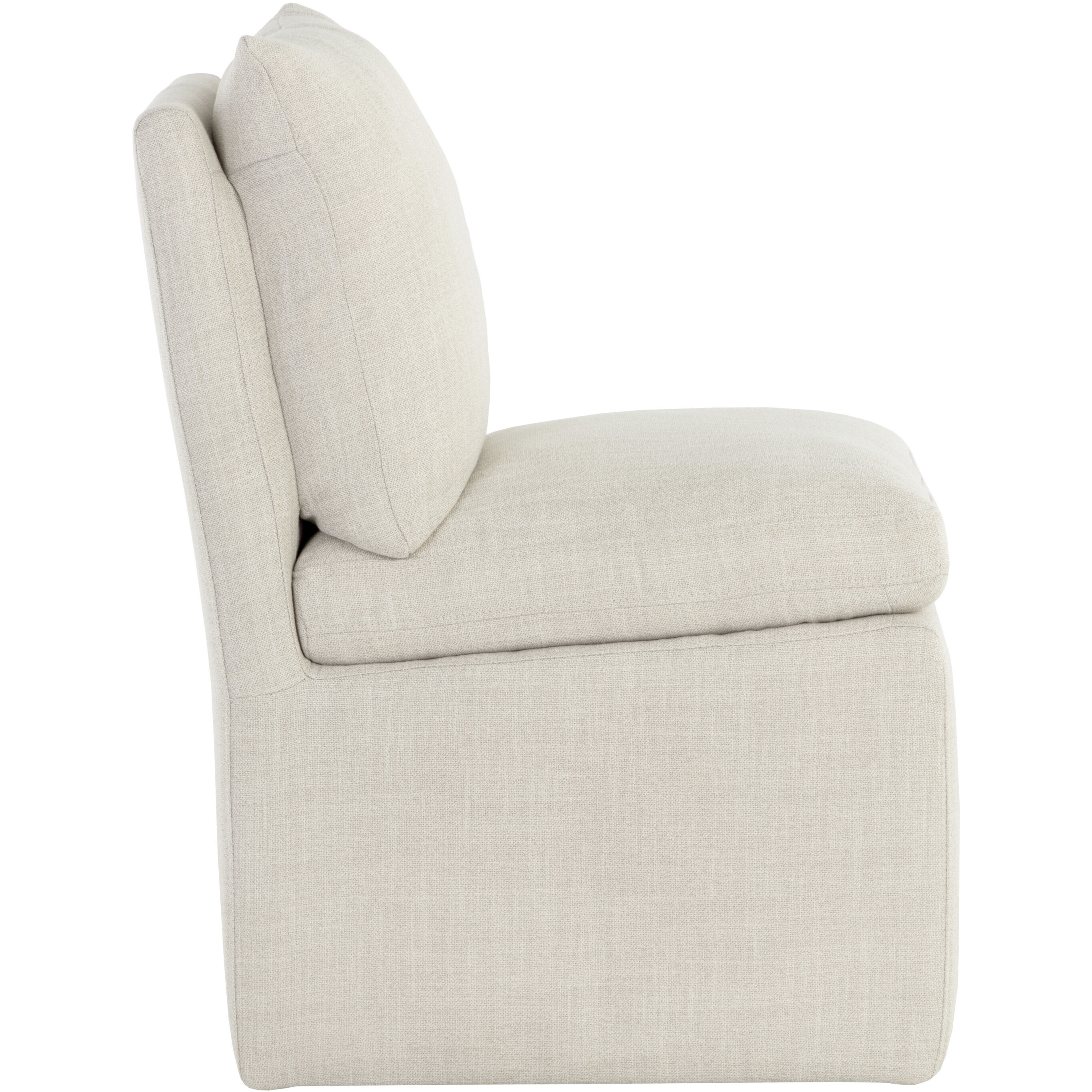 Glenrose Effie Linen Wheeled Dining Chair, Wheeled